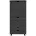 Cabinet mobil cu roata Gri 53 x 39 x 103 cm Lemn de pin masiv - WALTI WALTI