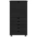 Cabinet mobil cu roata Negru 53 x 39 x 103 cm Lemn de pin masiv - WALTI WALTI