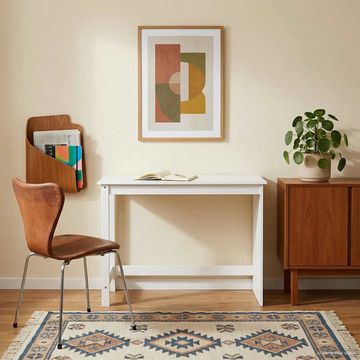 Birou Alb 112 x 50 x 75 cm Lemn de pin masiv - WALTI WALTI