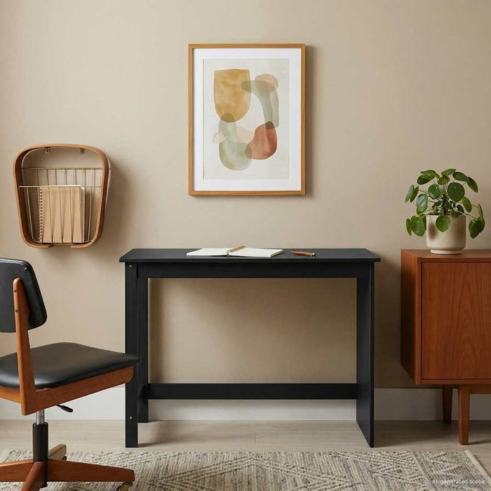 Birou Negru 112 x 50 x 75 cm Lemn de pin masiv - WALTI WALTI