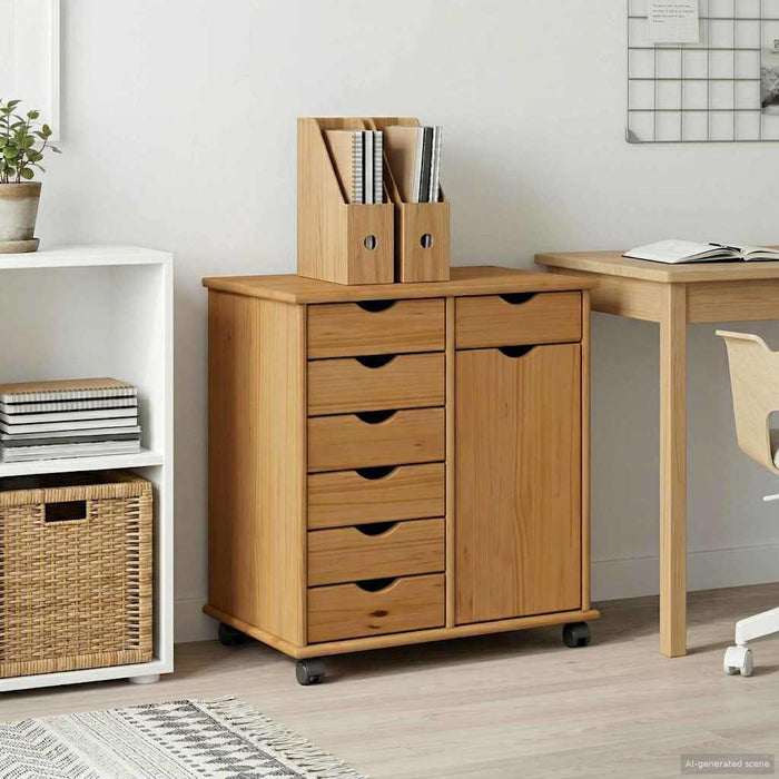 Cabinet mobil Maro miere 63,5 x 39 x 65,5 cm Lemn de pin masiv - WALTI WALTI