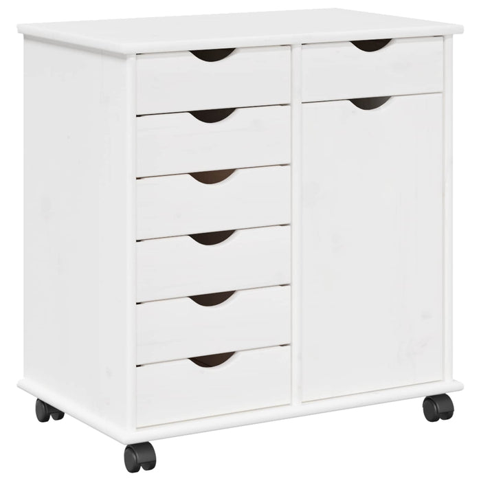 Cabinet mobil Alb 63,5 x 39 x 65,5 cm Lemn de pin masiv - WALTI WALTI