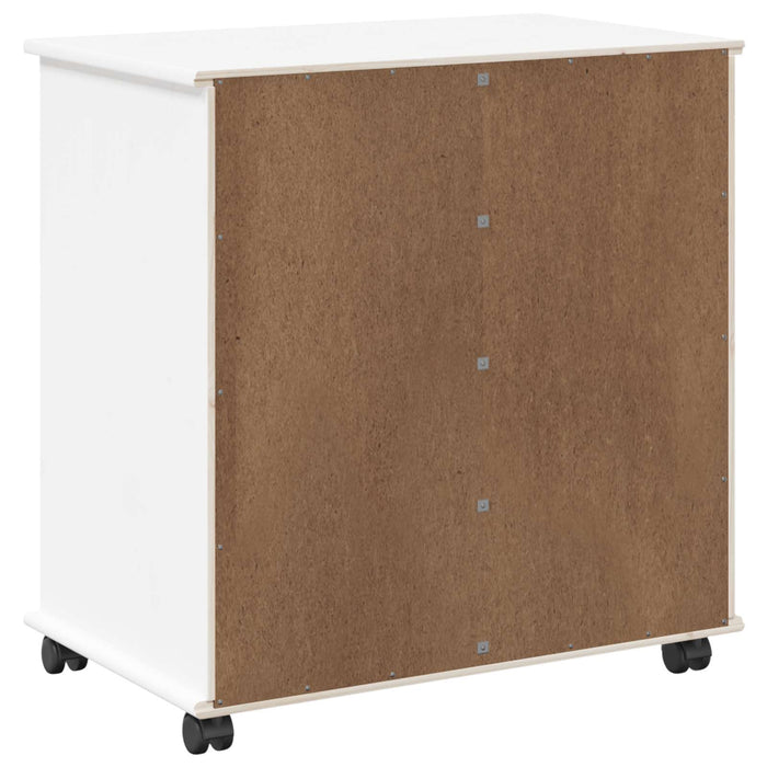 Cabinet mobil Alb 63,5 x 39 x 65,5 cm Lemn de pin masiv - WALTI WALTI