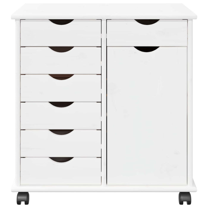 Cabinet mobil Alb 63,5 x 39 x 65,5 cm Lemn de pin masiv - WALTI WALTI