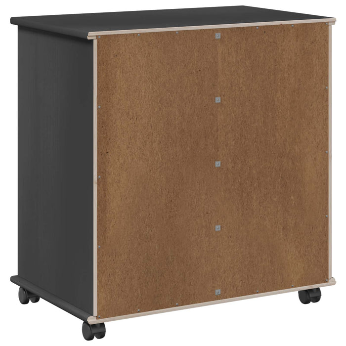 Cabinet mobil Gri 63,5 x 39 x 65,5 cm Lemn de pin masiv - WALTI WALTI