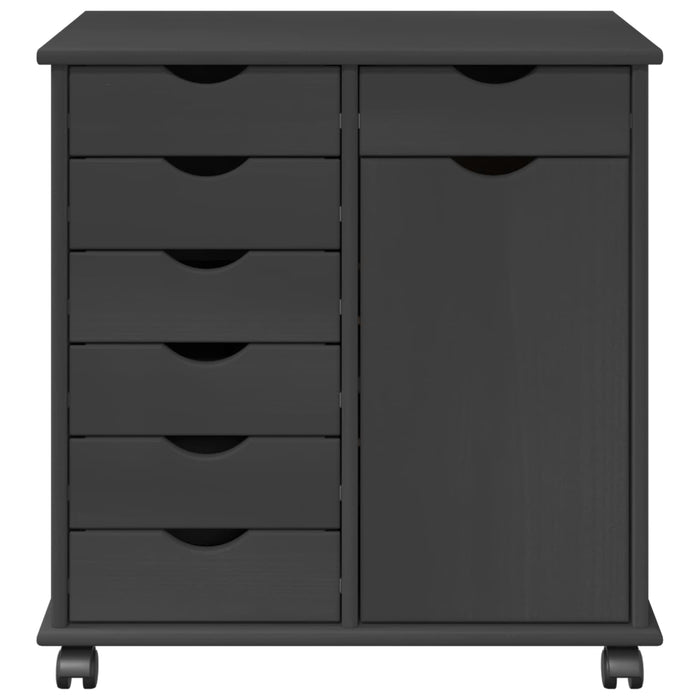 Cabinet mobil Gri 63,5 x 39 x 65,5 cm Lemn de pin masiv - WALTI WALTI