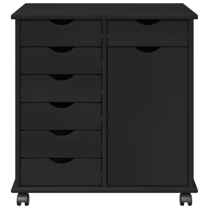 Cabinet mobil Negru 63,5 x 39 x 65,5 cm Lemn de pin masiv - WALTI WALTI