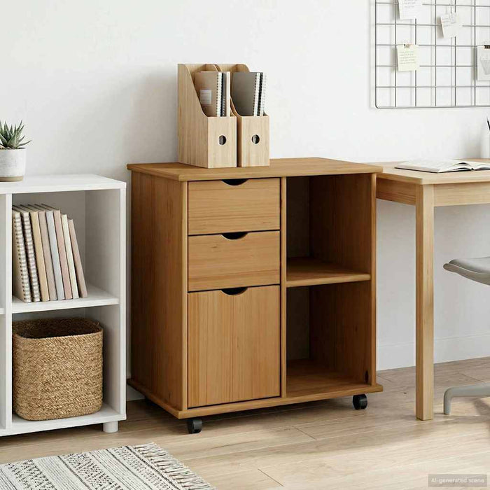 Cabinet mobil Maro miere 63,5 x 39 x 65,5 cm Lemn de pin masiv - WALTI WALTI