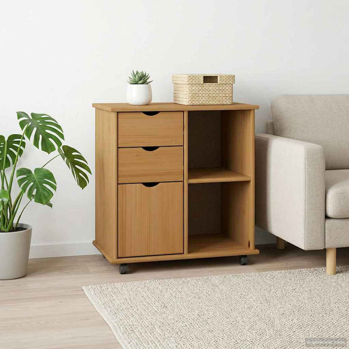 Cabinet mobil Maro miere 63,5 x 39 x 65,5 cm Lemn de pin masiv - WALTI WALTI