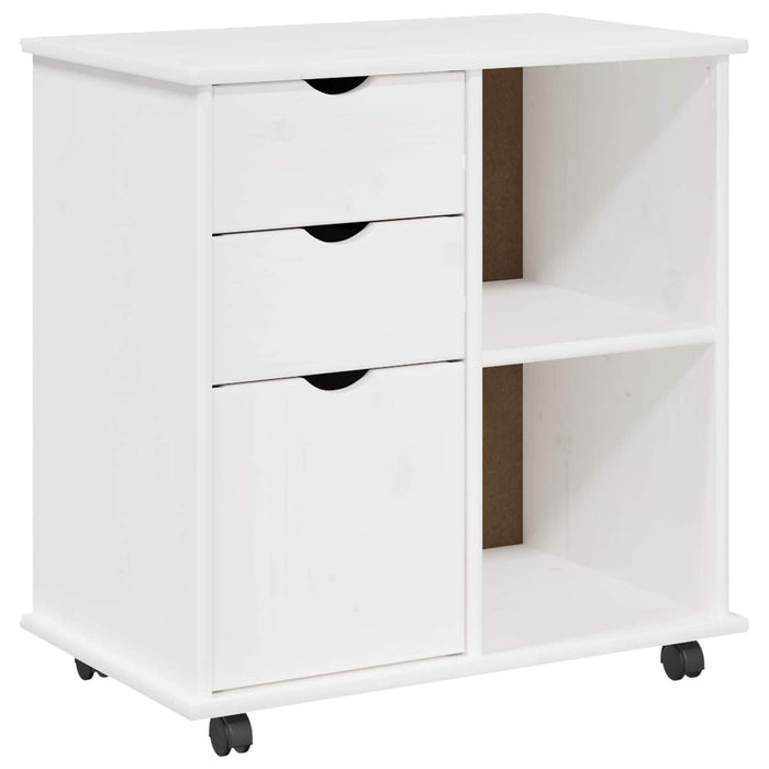 Cabinet mobil Alb 63,5 x 39 x 65,5 cm Lemn de pin masiv - WALTI WALTI