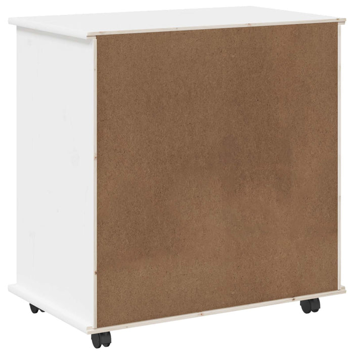 Cabinet mobil Alb 63,5 x 39 x 65,5 cm Lemn de pin masiv - WALTI WALTI