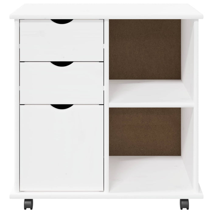Cabinet mobil Alb 63,5 x 39 x 65,5 cm Lemn de pin masiv - WALTI WALTI