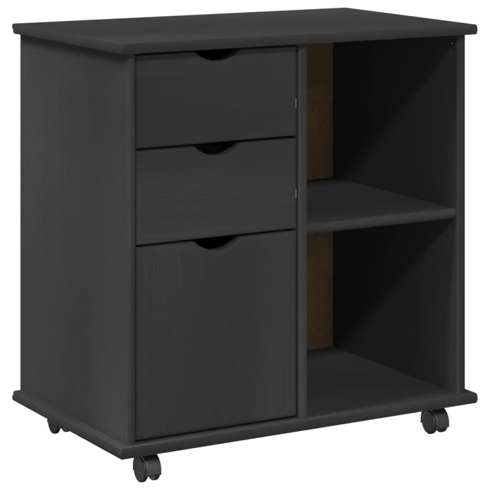 Cabinet mobil Gri 63,5 x 39 x 65,5 cm Lemn de pin masiv - WALTI WALTI