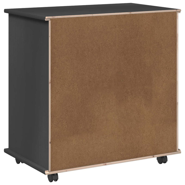 Cabinet mobil Gri 63,5 x 39 x 65,5 cm Lemn de pin masiv - WALTI WALTI