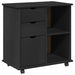Cabinet mobil Negru 63,5 x 39 x 65,5 cm Lemn de pin masiv - WALTI WALTI