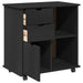 Cabinet mobil Negru 63,5 x 39 x 65,5 cm Lemn de pin masiv - WALTI WALTI