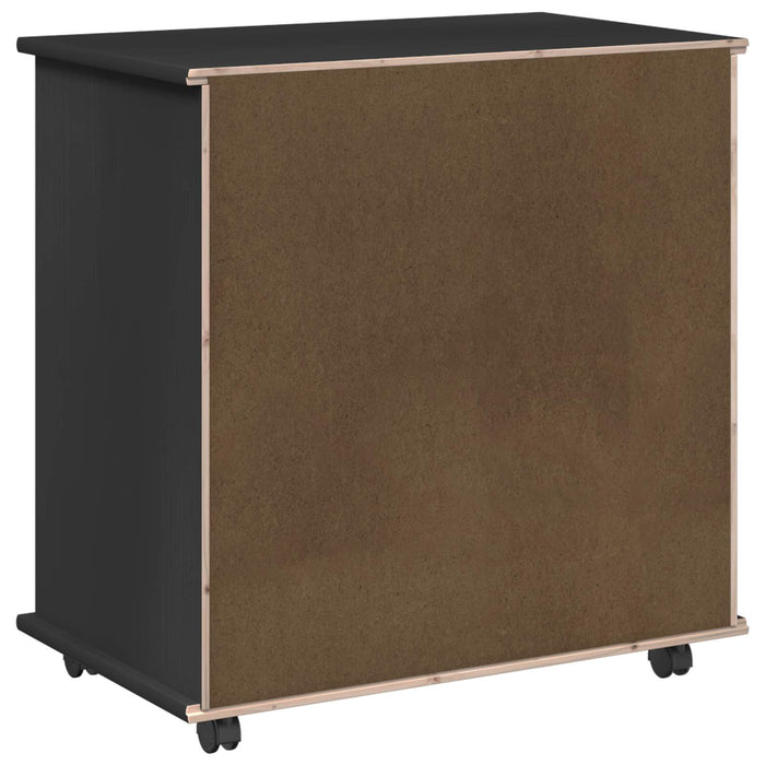 Cabinet mobil Negru 63,5 x 39 x 65,5 cm Lemn de pin masiv - WALTI WALTI