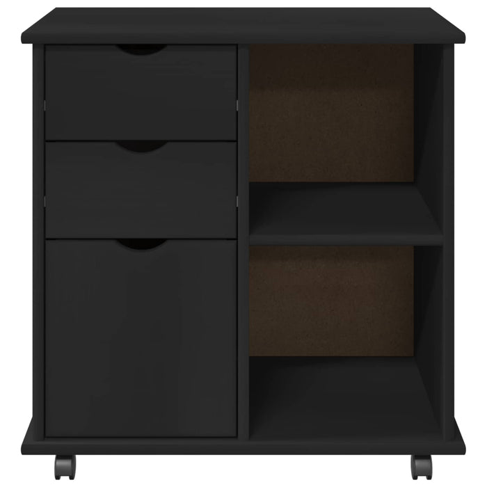 Cabinet mobil Negru 63,5 x 39 x 65,5 cm Lemn de pin masiv - WALTI WALTI