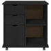 Cabinet mobil Negru 63,5 x 39 x 65,5 cm Lemn de pin masiv - WALTI WALTI