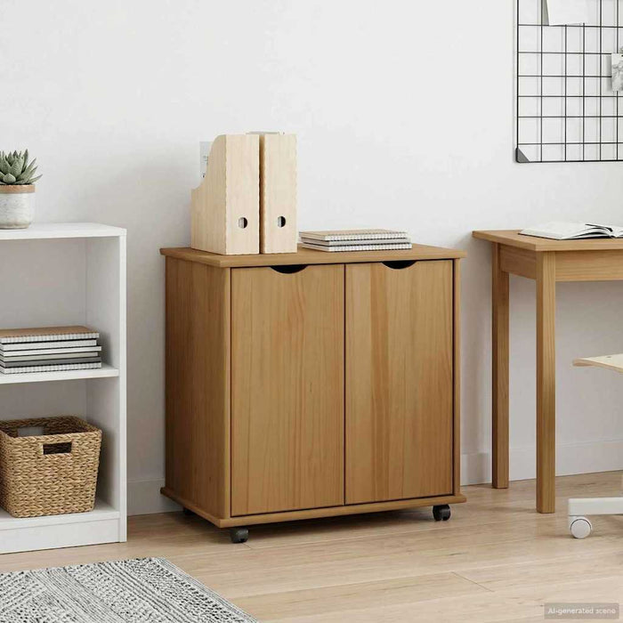 Cabinet mobil Maro miere 100 x 39 x 65,5 cm Lemn de pin masiv - WALTI WALTI