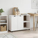 Cabinet mobil cu roata Alb 100 x 39 x 65,5 cm Lemn de pin masiv - WALTI WALTI