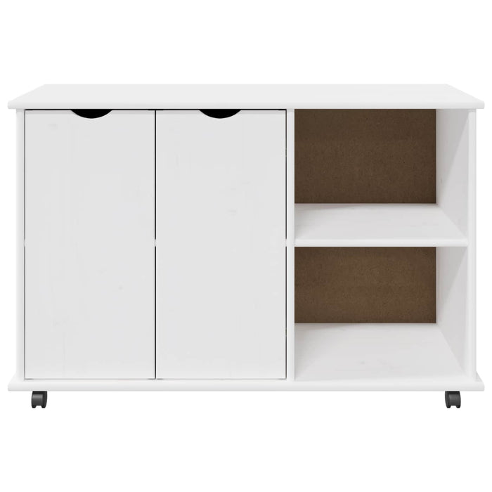 Cabinet mobil cu roata Alb 100 x 39 x 65,5 cm Lemn de pin masiv - WALTI WALTI