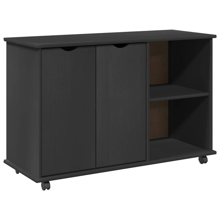 Cabinet mobil cu roata Gri 100 x 39 x 65,5 cm Lemn de pin masiv - WALTI WALTI