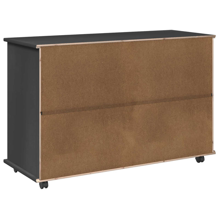 Cabinet mobil cu roata Gri 100 x 39 x 65,5 cm Lemn de pin masiv - WALTI WALTI
