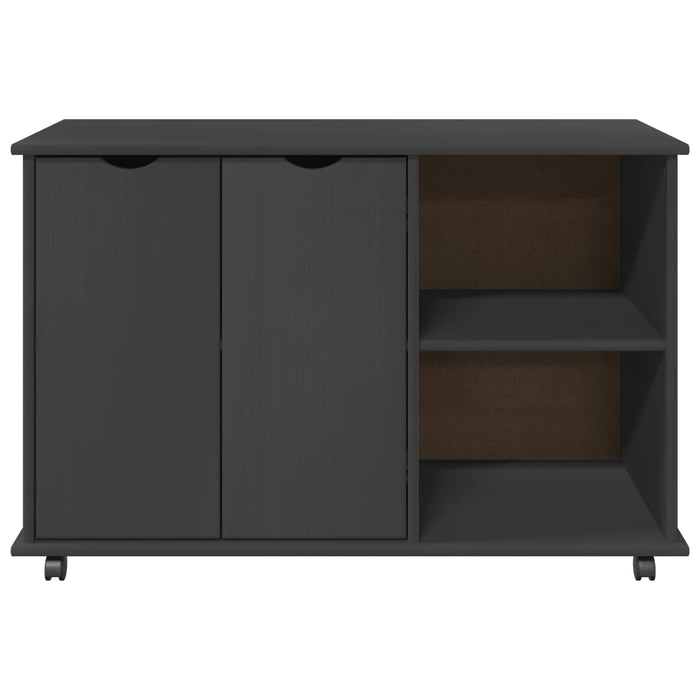 Cabinet mobil cu roata Gri 100 x 39 x 65,5 cm Lemn de pin masiv - WALTI WALTI