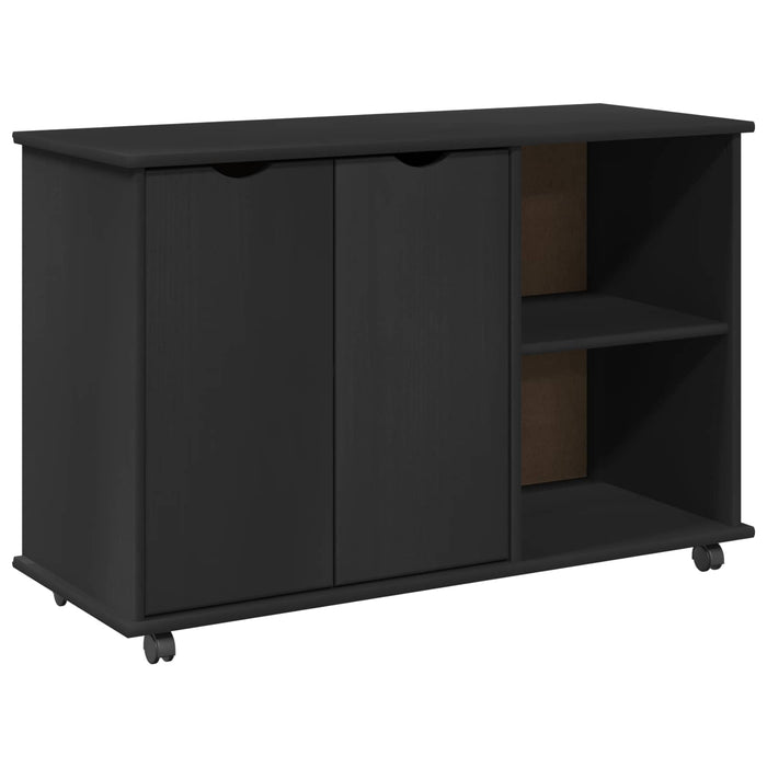 Cabinet mobil Negru 100 x 39 x 65,5 cm Lemn de pin masiv - WALTI WALTI