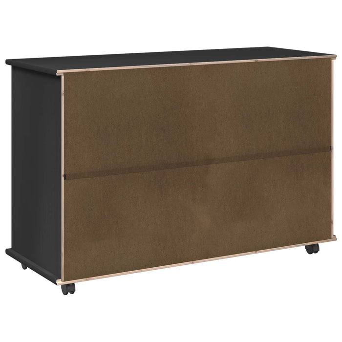 Cabinet mobil Negru 100 x 39 x 65,5 cm Lemn de pin masiv - WALTI WALTI