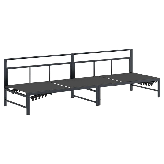 Șezlong pentru 3 persoane Negru 200 x 62 x 59,5 cm Textilenă - WALTI WALTI