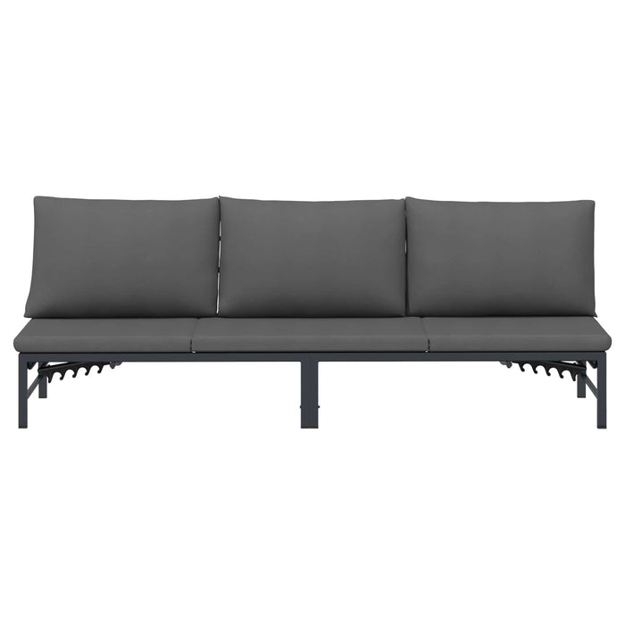 Șezlong pentru 3 persoane Negru 200 x 62 x 59,5 cm Textilenă - WALTI WALTI