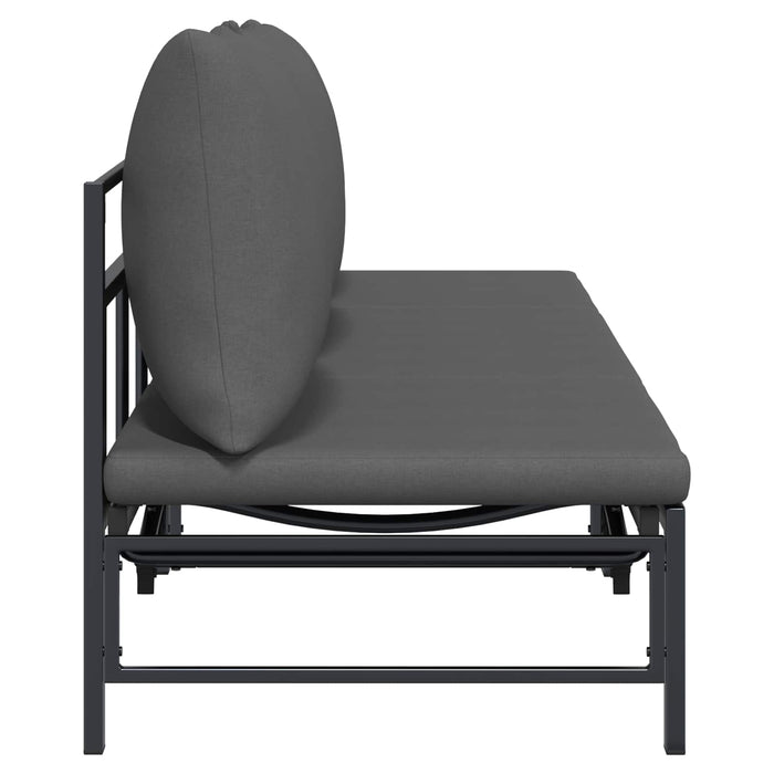 Șezlong pentru 3 persoane Negru 200 x 62 x 59,5 cm Textilenă - WALTI WALTI