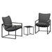 Set de canapele pentru grădină 3 pcs Negru și antracit Oțel - WALTI WALTI