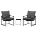 Set de canapele pentru grădină 3 pcs Negru și antracit Oțel - WALTI WALTI