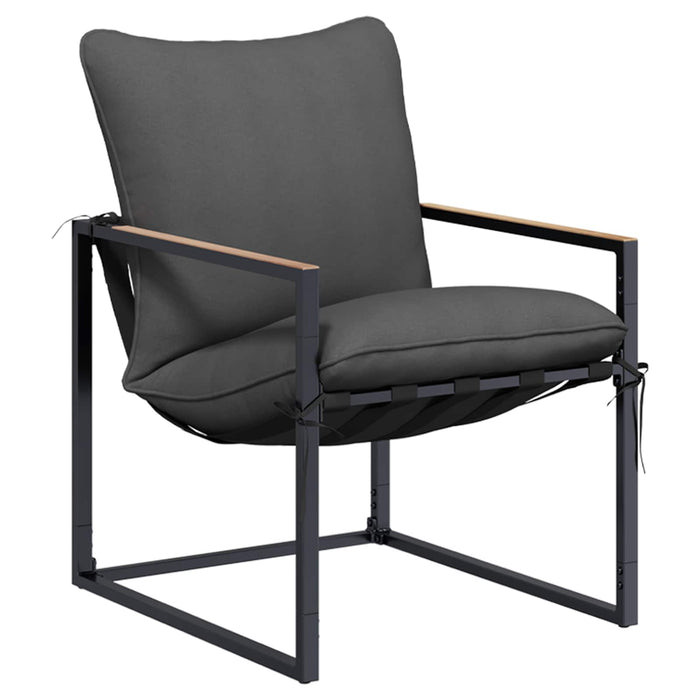 Set de canapele pentru grădină 3 pcs Negru și antracit Oțel - WALTI WALTI