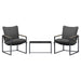 Set de canapele pentru grădină 3 pcs Negru și antracit Oțel - WALTI WALTI