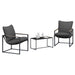 Set de canapele pentru grădină 3 pcs Negru și antracit Oțel - WALTI WALTI