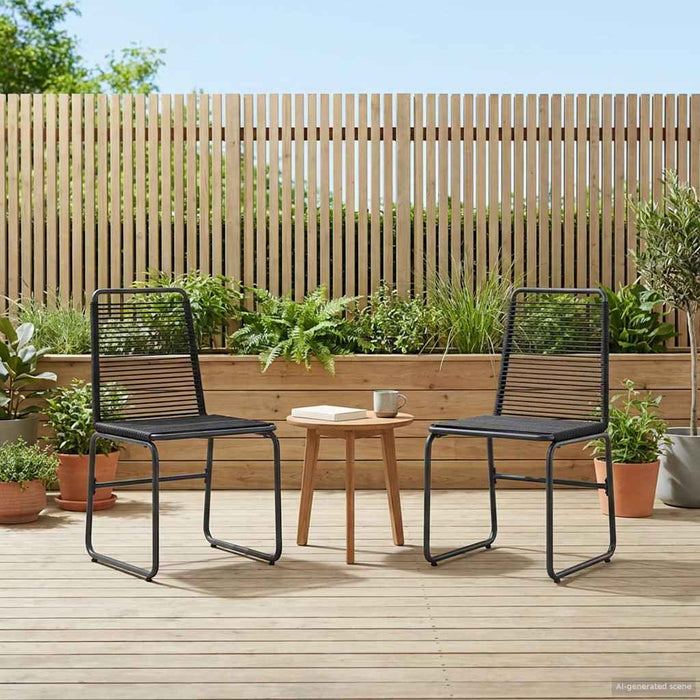 Scaune de grădină 2 pcs Negru 48 x 55 x 89,5 cm Ratan - WALTI WALTI