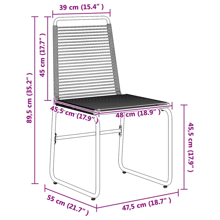 Scaune de grădină 2 pcs Negru 48 x 55 x 89,5 cm Ratan - WALTI WALTI