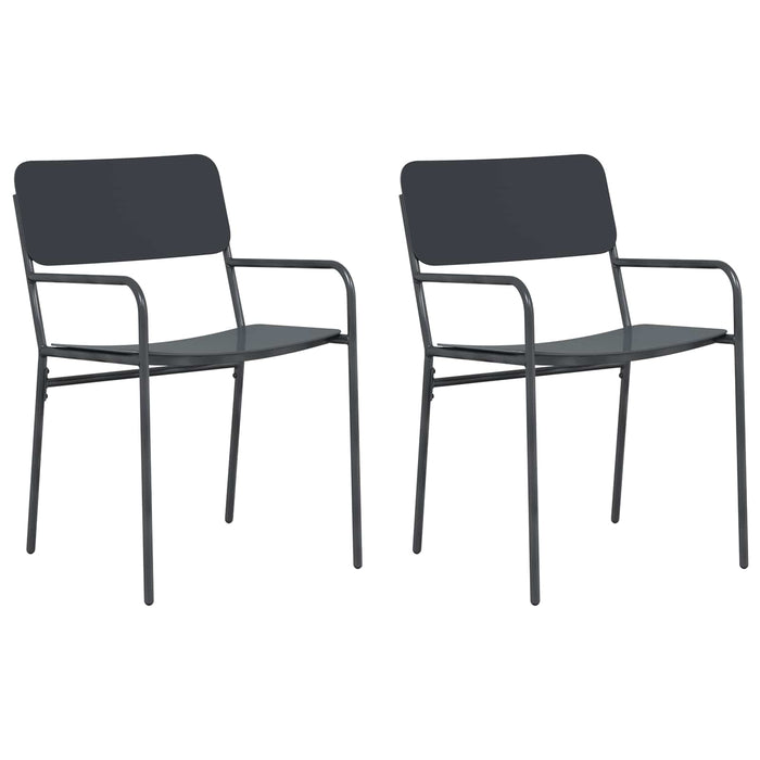 Scaune de grădină 2 pcs Antracit 51 x 55 x 81 cm Oțel - WALTI WALTI