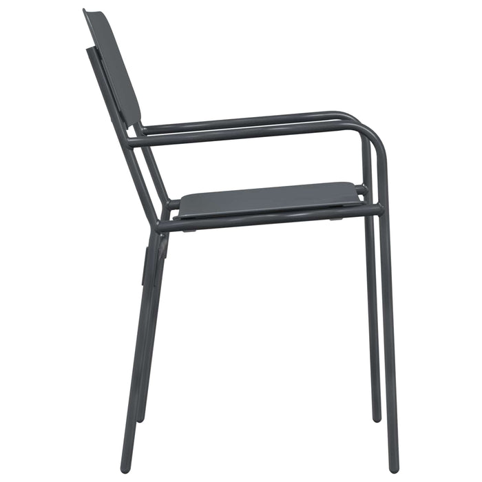 Scaune de grădină 2 pcs Antracit 51 x 55 x 81 cm Oțel - WALTI WALTI