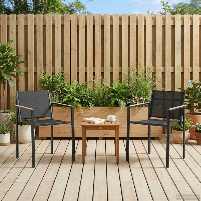 Scaune de grădină 2 pcs Negru și antracit 53,5 x 59 x 77 cm - WALTI WALTI
