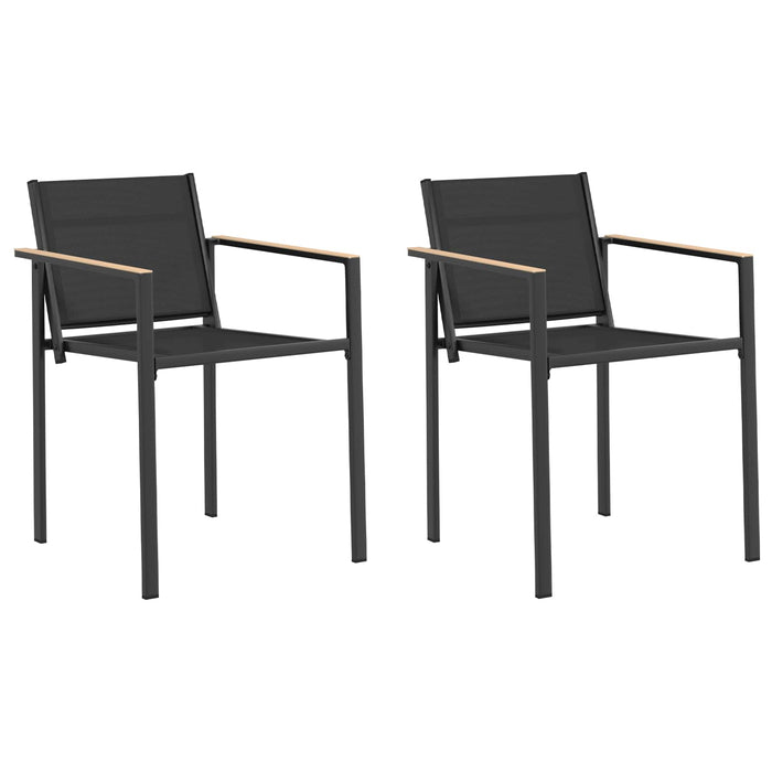 Scaune de grădină 2 pcs Negru și antracit 53,5 x 59 x 77 cm - WALTI WALTI