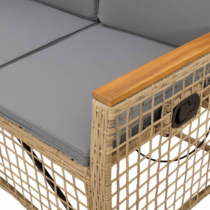 Set de canapele reclinabile pentru grădină Beige și gri deschis - WALTI WALTI