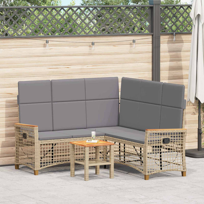 Set de canapele reclinabile pentru grădină Beige și gri deschis - WALTI WALTI