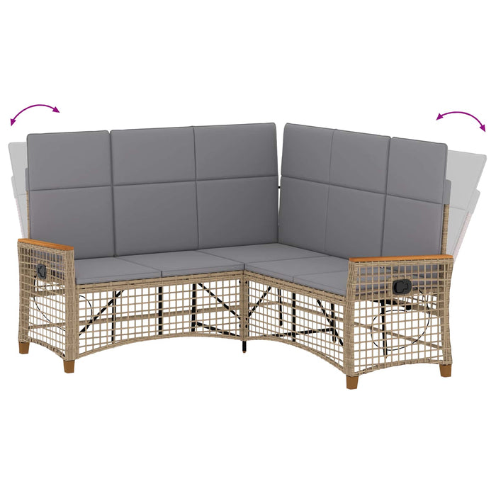Set de canapele reclinabile pentru grădină Beige și gri deschis - WALTI WALTI