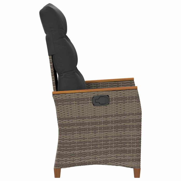 Scaun de grădină rabatabil Gri și gri închis 64 x 57,5 x 112 cm - WALTI WALTI