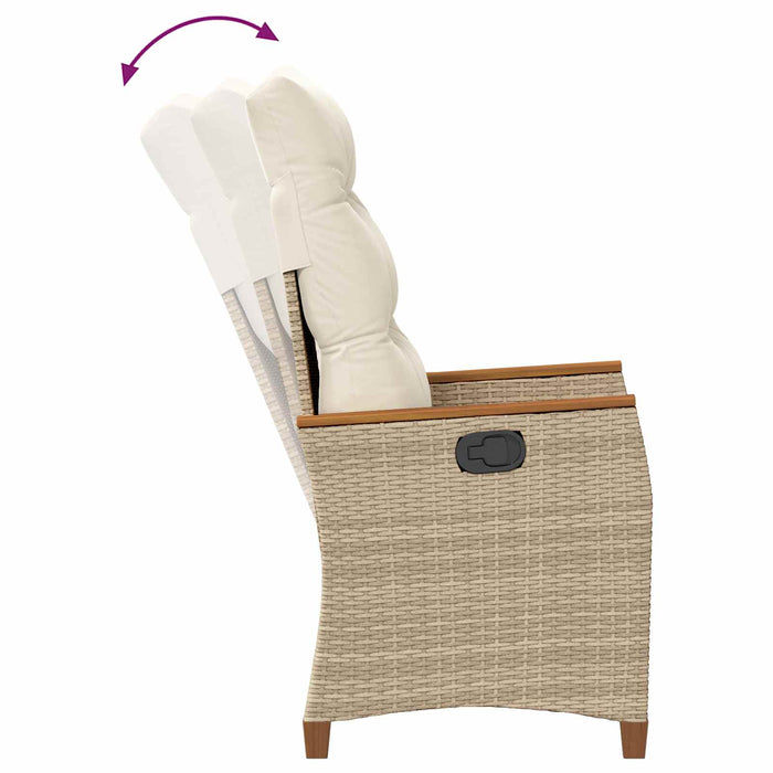 Scaun de grădină rabatabil Bej și crem 64 x 57,5 x 112 cm - WALTI WALTI